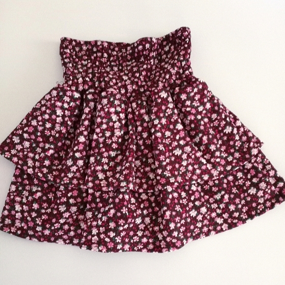Zara Other - zara • girl's kids floral print smocked ruffle ribbed mini skirt skort size 10